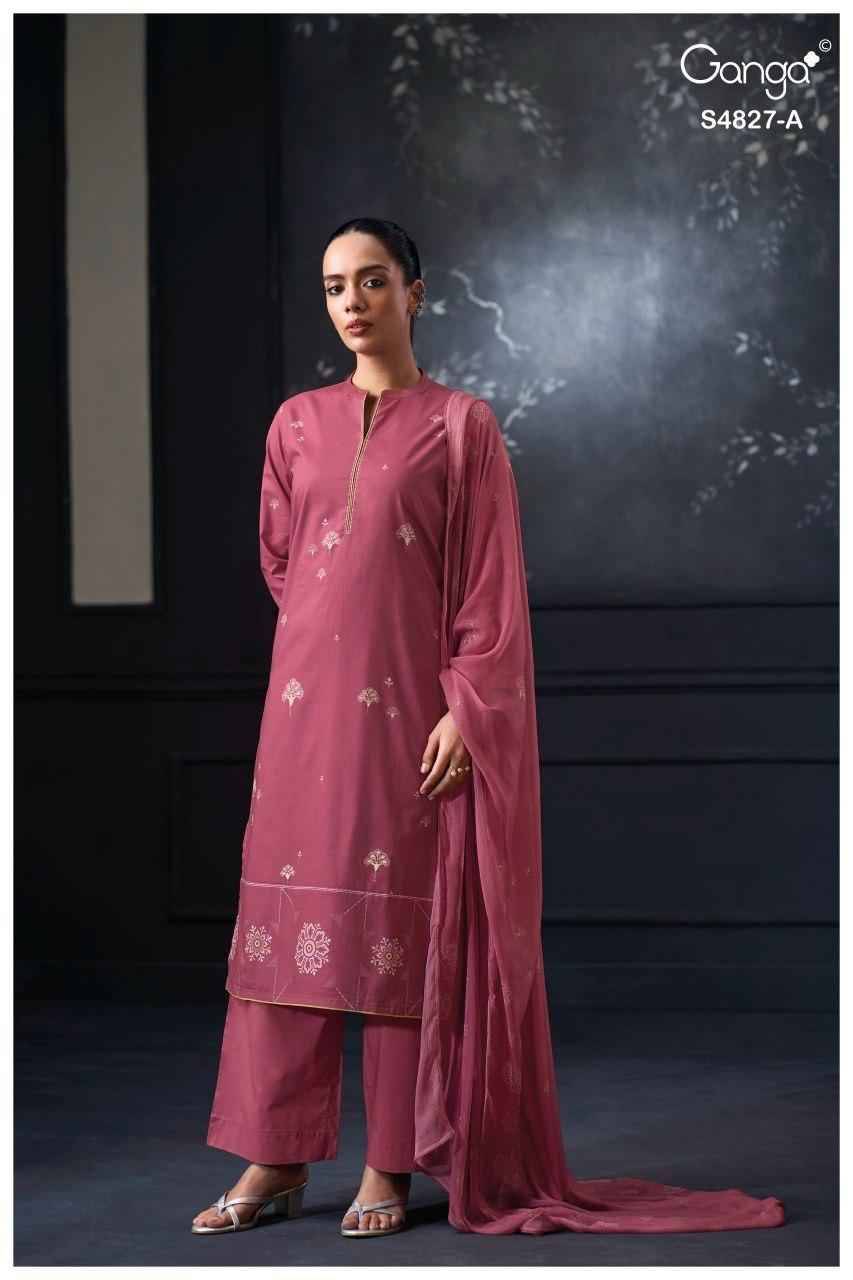 MRINALI 4827 Series By Ganga Fashion Beautiful Festive Suits Stylish Colorful Fancy Casual Wear & Ethnic Wear PURE BEMBERG MUL Dresses At Wholesale Price